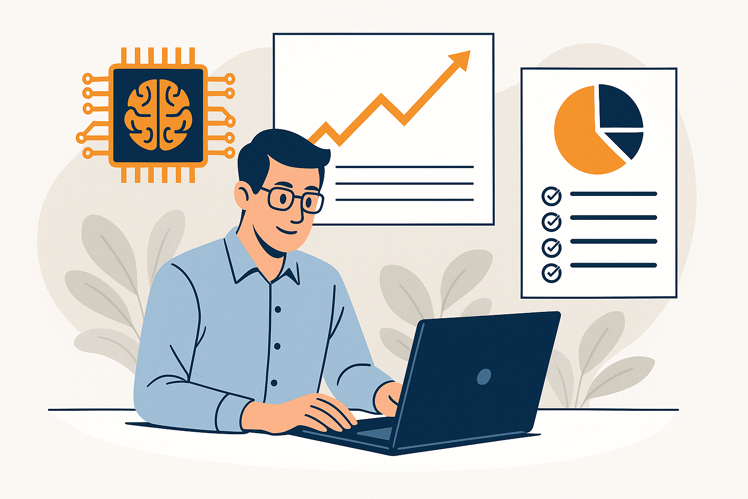 Analysts researching AI market trends